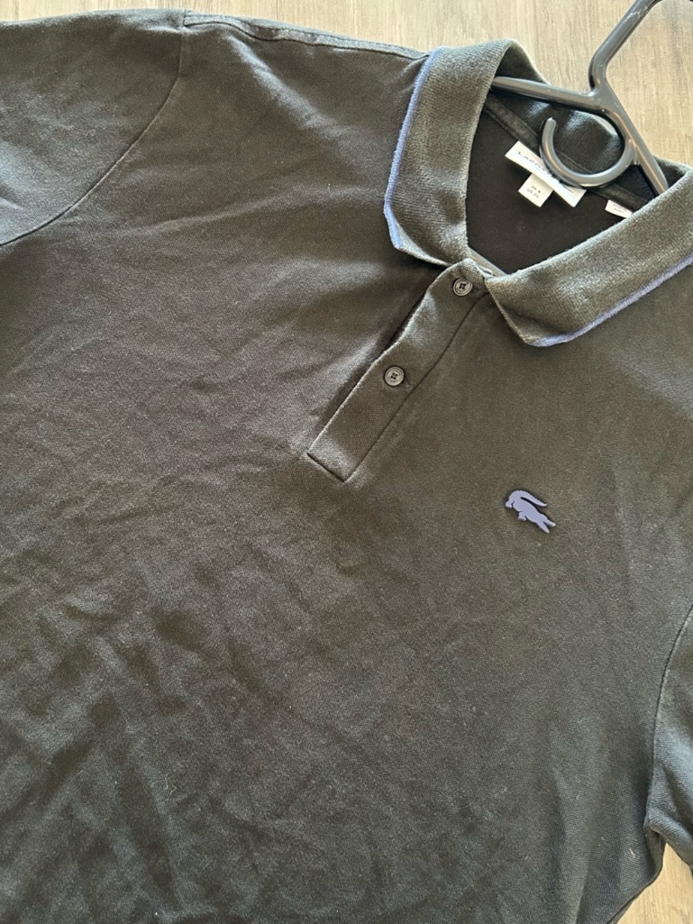 Lacoste Slim Fit Black Short Sleeve 3D Big Croc size 6 XL